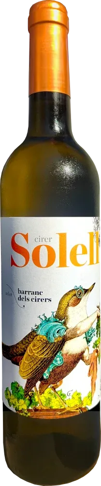 Botella de Cirer Solell, Vino blanco de Benlloc, Castellón