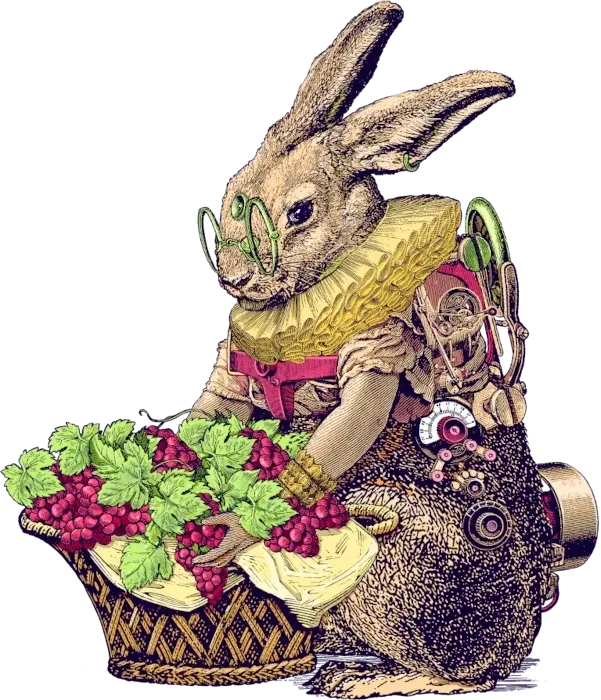 Artistic illustration Hare for red wine Cirer Obaga from Benlloc, Castellón